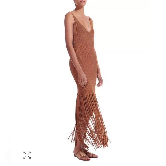 STAUD Cossette Crochet Fringe Dress $378 Size XS LIKE NEW - Picture 6 of 6